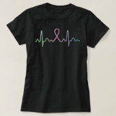 Womens Metastatic Breast Cancer Heartbeat Awarenes T-shirt (Design voorkant)