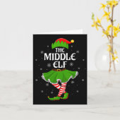 Womens Middle Elf Christmas Family Girls Women Elf Kaart (Gele Bloem)