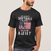 Womens Mijn favoriete Softball Player roept me Tan T-shirt (Voorkant)