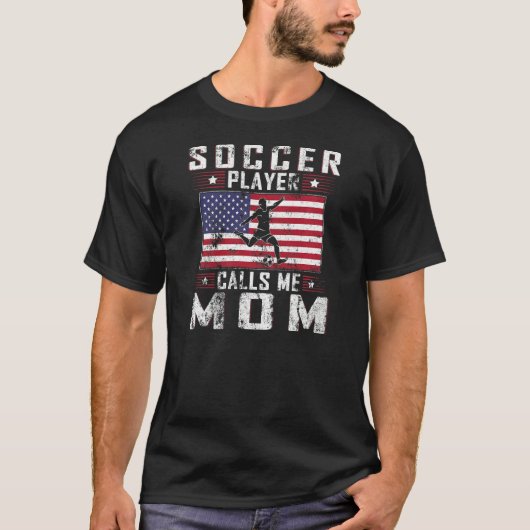 Womens mijn favoriete voetballer roept me mama moe t-shirt (Voorkant)