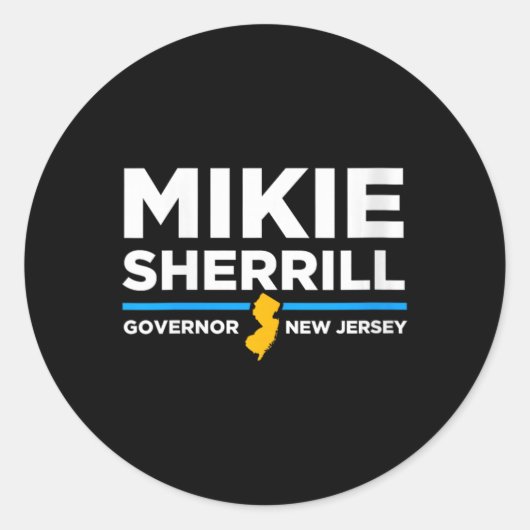 Womens Mikie Sherrill New Jersey Governor 2025 V-n Ronde Sticker (Voorkant)