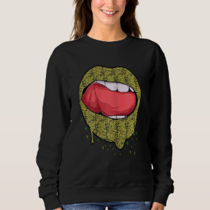Womens Mini Croco Lizard Bryophyte Print Dripping Trui