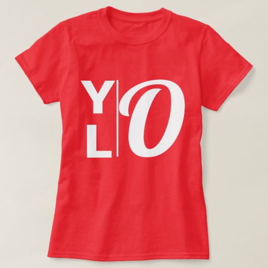 Womens Mode Slogan Graphic YOLO T-shirt (Design voorkant)
