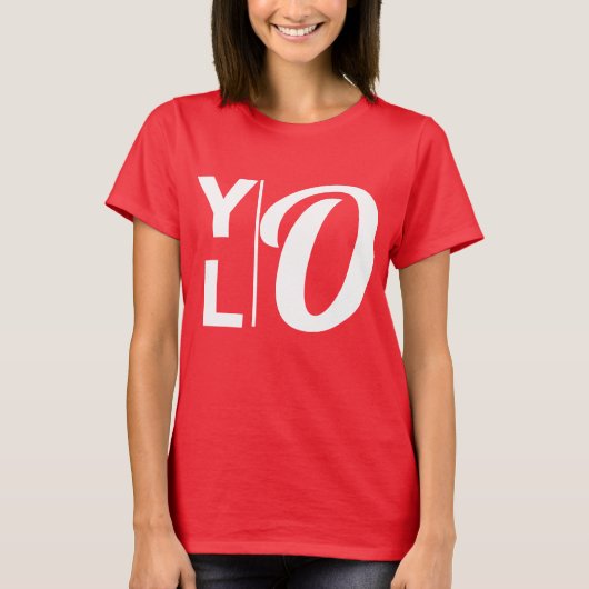 Womens Mode Slogan Graphic YOLO T-shirt (Voorkant)