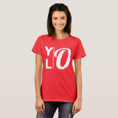 Womens Mode Slogan Graphic YOLO T-shirt (Voorkant volledig)