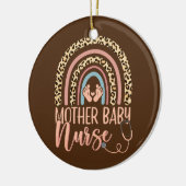 Womens Moeder Baby Zuster Zursing Leopard Regenboo Keramisch Ornament (Links)