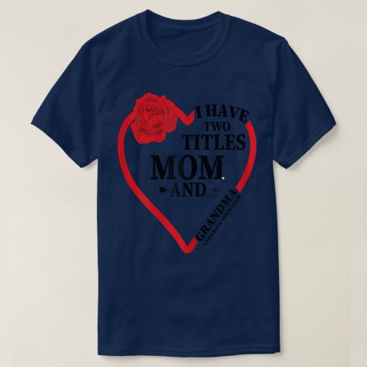 Womens Moederdag hart Ik heb twee titels m T-shirt (Design voorkant)