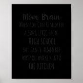 Womens MOM BRAIN Funny Ma Quote Sarcasm Joke Poster (Voorkant)