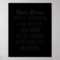 Womens MOM BRAIN Funny Ma Quote Sarcasm Joke