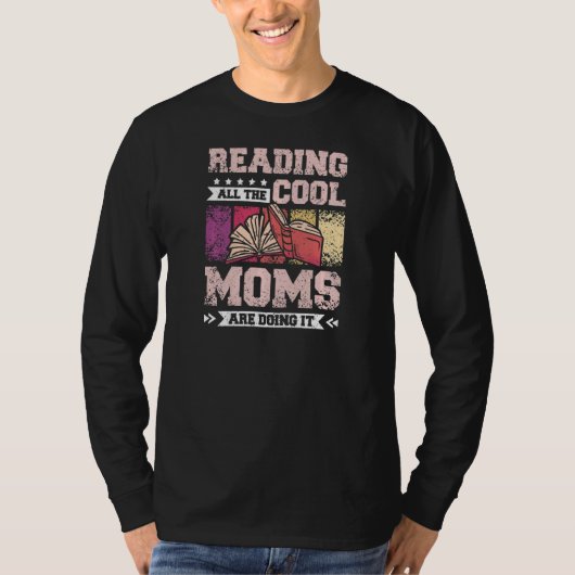 Womens Mom mother reading books T-shirt (Voorkant)