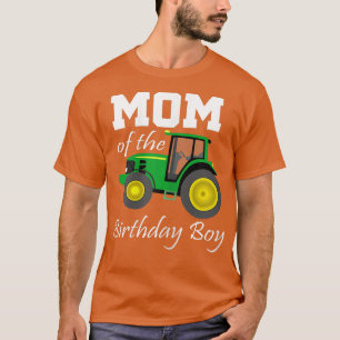 Womens Mom of the Birthday Boy Tractors Farmer Tr T-shirt