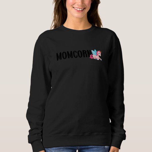 Womens Momcorn Unicorn Mom Trui (Voorkant)