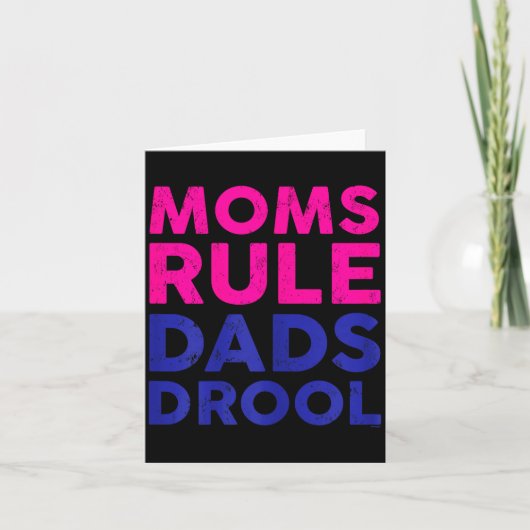 Womens Moms Rule Dads Drool Funny Mother's Day Gra Kaart (Voorkant)