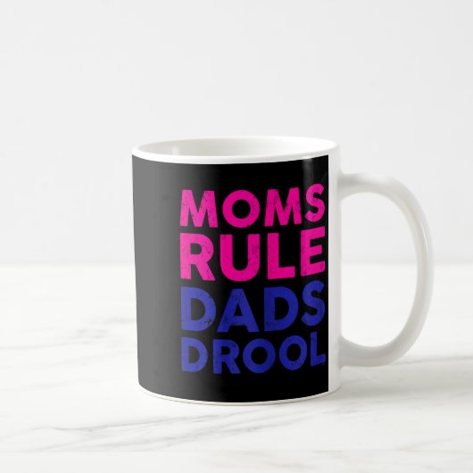 Womens Moms Rule Dads Drool Funny Mother's Day Gra Koffiemok (Rechts)