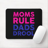 Womens Moms Rule Dads Drool Funny Mother's Day Gra Muismat (Met muis)