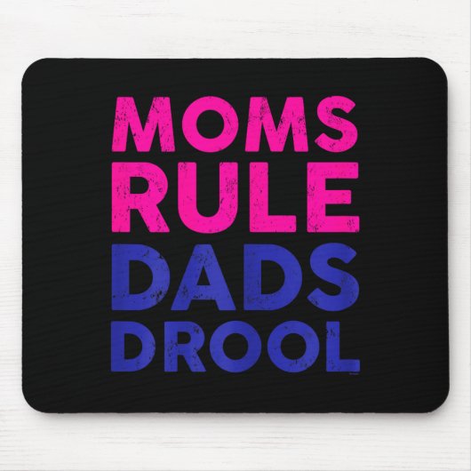 Womens Moms Rule Dads Drool Funny Mother's Day Gra Muismat (Voorkant)