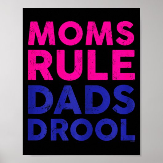 Womens Moms Rule Dads Drool Funny Mother's Day Gra Poster (Voorkant)