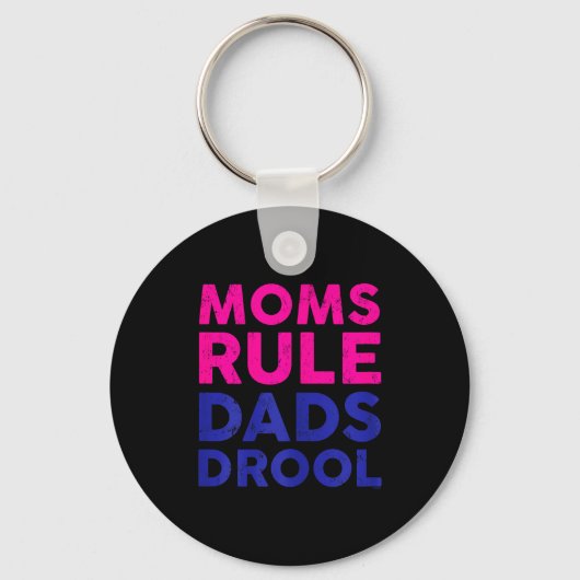 Womens Moms Rule Dads Drool Funny Mother's Day Gra Sleutelhanger (Voorkant)