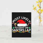 Womens Most Likely To Fart On Santa's Lap Family M Kaart (Gele Bloem)