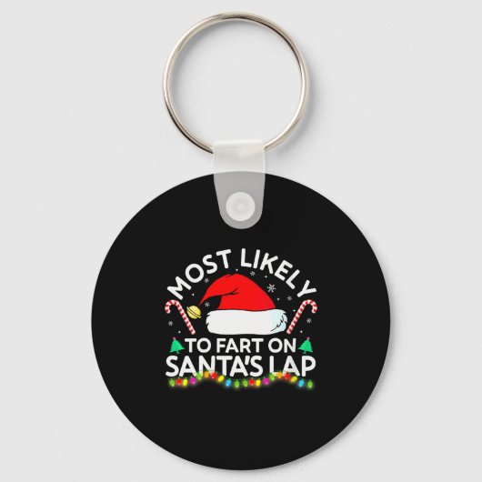 Womens Most Likely To Fart On Santa's Lap Family M Sleutelhanger (Voorkant)