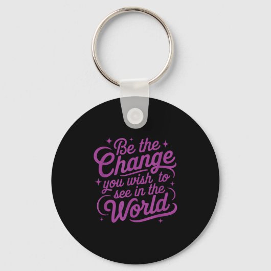 Womens Motivation Be The Change You Wio See In The Sleutelhanger (Voorkant)