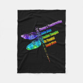 Womens Motivational Insration Gift Dragonfly  Fleece Deken (Voorkant)