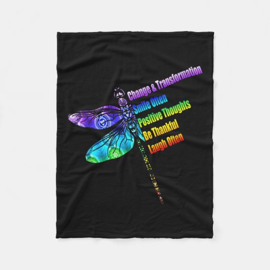 Womens Motivational Insration Gift Dragonfly  Fleece Deken (Voorkant)