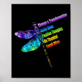 Womens Motivational Insration Gift Dragonfly  Poster (Voorkant)