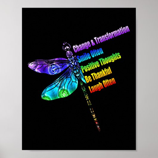 Womens Motivational Insration Gift Dragonfly Poster (Voorkant)