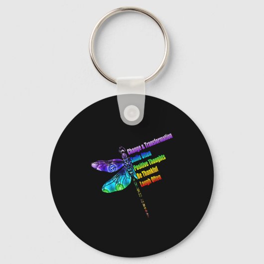 Womens Motivational Insration Gift Dragonfly Sleutelhanger (Voorkant)