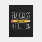 Womens Motivational Progress Over Perfection Back  Fleece Deken (Voorkant)