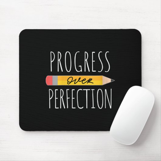 Womens Motivational Progress Over Perfection Back  Muismat (Met muis)