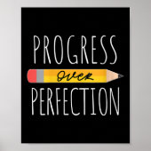 Womens Motivational Progress Over Perfection Back  Poster (Voorkant)