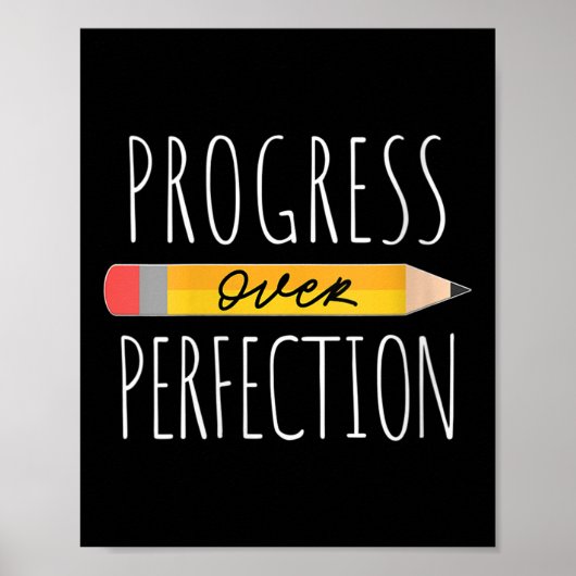 Womens Motivational Progress Over Perfection Back Poster (Voorkant)