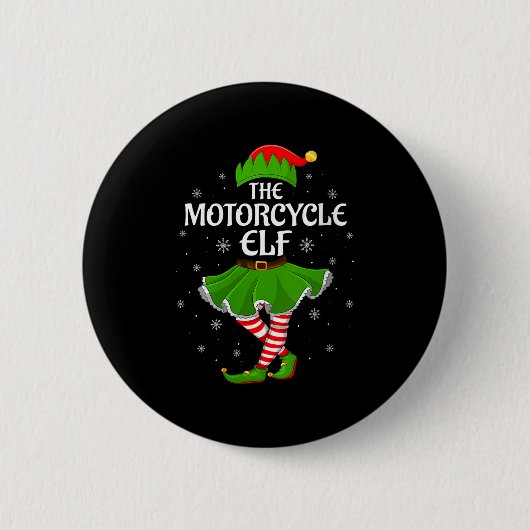 Womens Motorcycle Elf Christmas Family Girls Women Ronde Button 5,7 Cm (Voorkant)