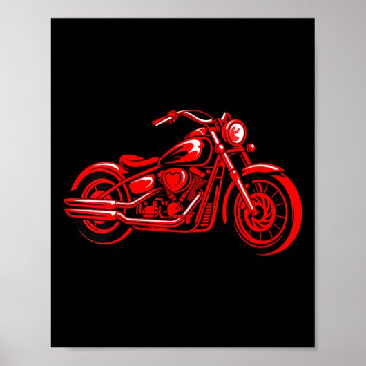Women's Motorcycle Heart Biker Valentines Day Ride Poster (Voorkant)