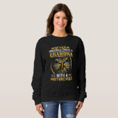 Womens   motorcycle rider grandma design  cool bik trui (Voorkant volledig)