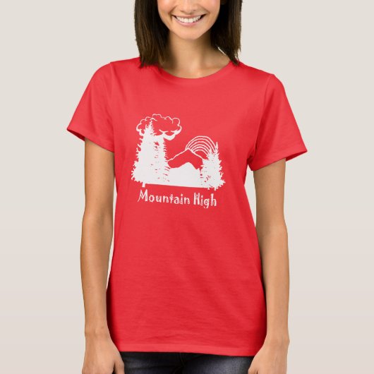 Women's Mountain High Camp wit logo donker t-shirt (Voorkant)