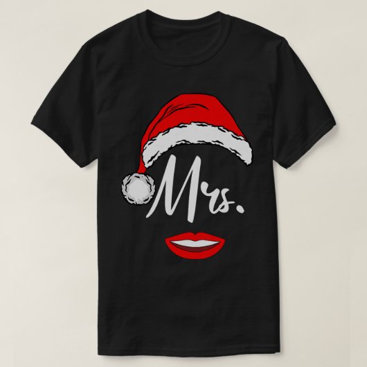 Womens Mrs Santa Claus Outfit Matching Couples Chr T-shirt (Design voorkant)