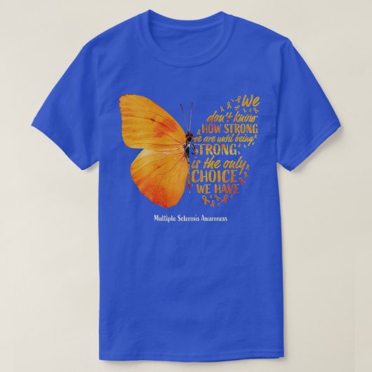Womens MS Butterfly Oranje Ribbon Multiple Scleros T-shirt (Design voorkant)