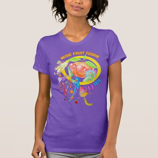 Women's Music Fruit Fusion Designed T-shirt  (Voorkant)