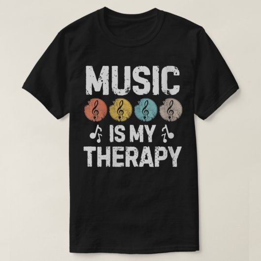 Womens Music Is Mijn Therapie Muziekliefhebber Gra T-shirt (Design voorkant)