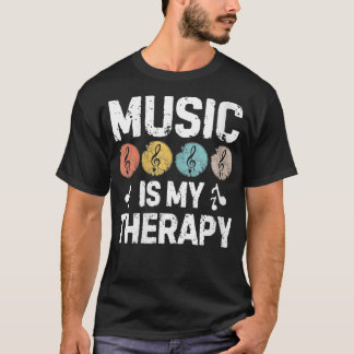 Womens Music Is Mijn Therapie Muziekliefhebber Gra T-shirt