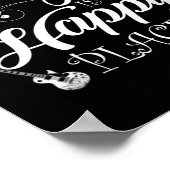 Womens Music Is My Happy Place Motivational Life Q Poster (Hoek)