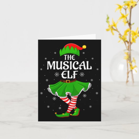 Womens Musical Elf Christmas Family Girls Women El Kaart (Gele Bloem)