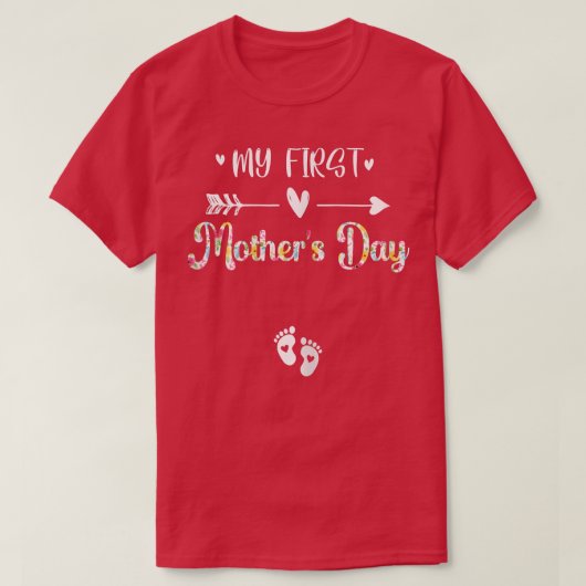 Womens My First Mother's Day Pregnancy Announcemen T-shirt (Design voorkant)