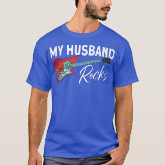 Womens My Husband RocksCouple Electronic Rock Guit T-shirt
