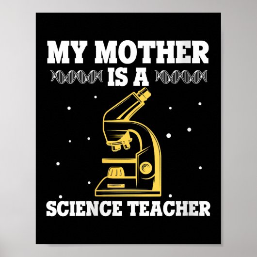 Womens My Mother Is Science Teacher Proud Stem Mom Poster (Voorkant)