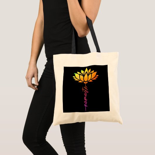 Womens Namaste Lotus Flower Yoga Zen Buddhism Tote Bag (Voorkant (product))