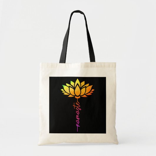 Womens Namaste Lotus Flower Yoga Zen Buddhism Tote Bag (Voorkant)